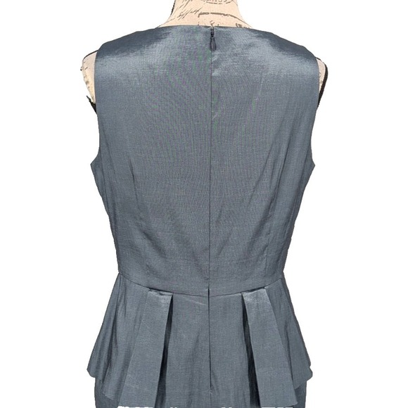 Mother of Wedding Dress SIZE 10 Steel Gray Peplum Midi SPARKLE Accent Excellent - Picture 11 of 12